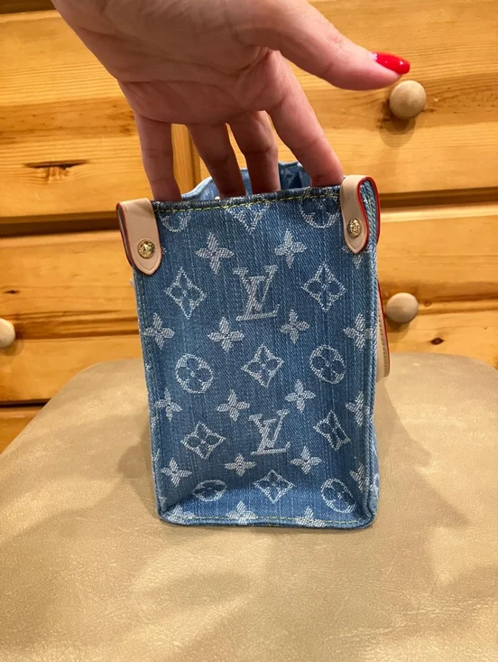 Blue Denim Mini Handbag with Trim - Picture 3 of 6